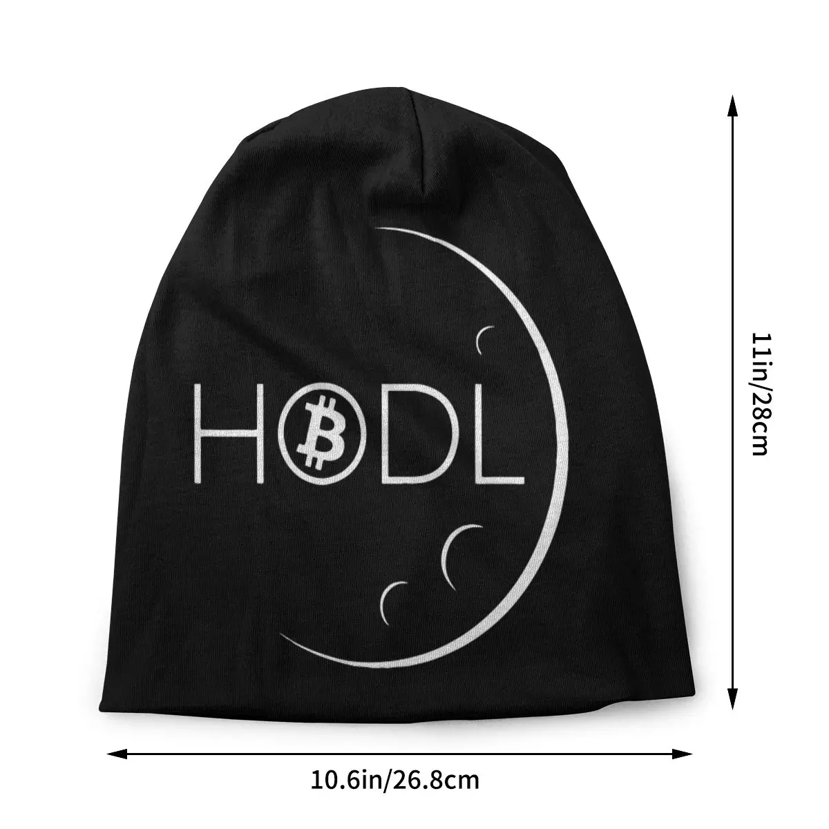 Bitcoin HODL Moon Crypto Coin to the Moon Caps Fashion Ski Skullies Beanies Hat Female Autumn Winter Head Wrap Bonnet Knit Hat