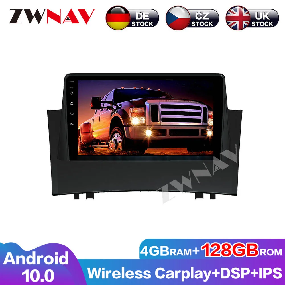 Auto Radio Multimedia 4G+128G Android10 DSP Audio DVD Player Cars Navigation For Renault Megane 2004-2008 GPS Head Unit