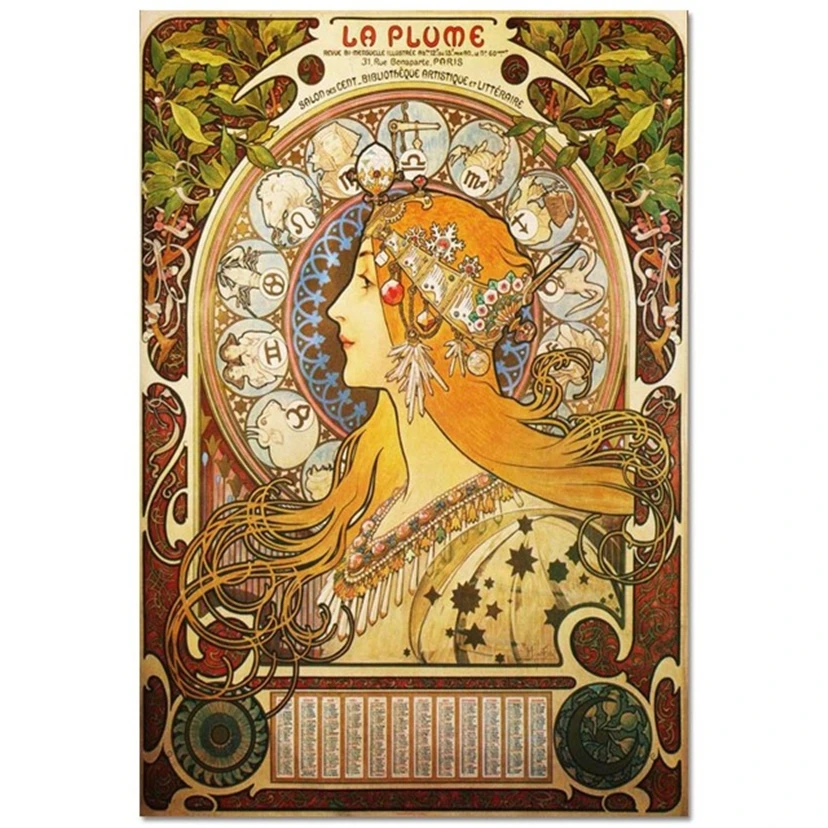 Diy 5D Diamond Painting Alphonse Mucha Elegant girl Diy Diamond Embroidery Cross Stitch Embroidery Diamond Mosaic Gift WG1956