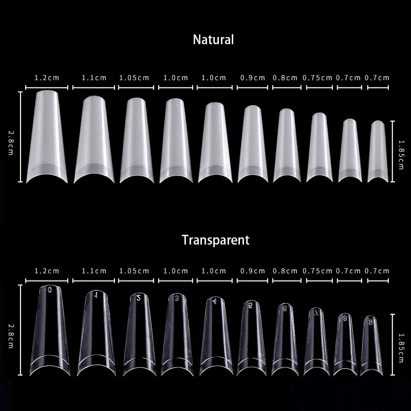 500 Stück Künstliche Nagelspitzen, Französische Natürliche Transparente Sargförmige Künstliche Nagelspitzen, Acryl-UV-Gel Nagellack Maniküre – Detail 4