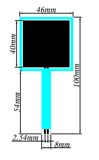 F4046 مستشعر ضغط غشائي مرن بمساحة كبيرة Piezoresistive, FSR