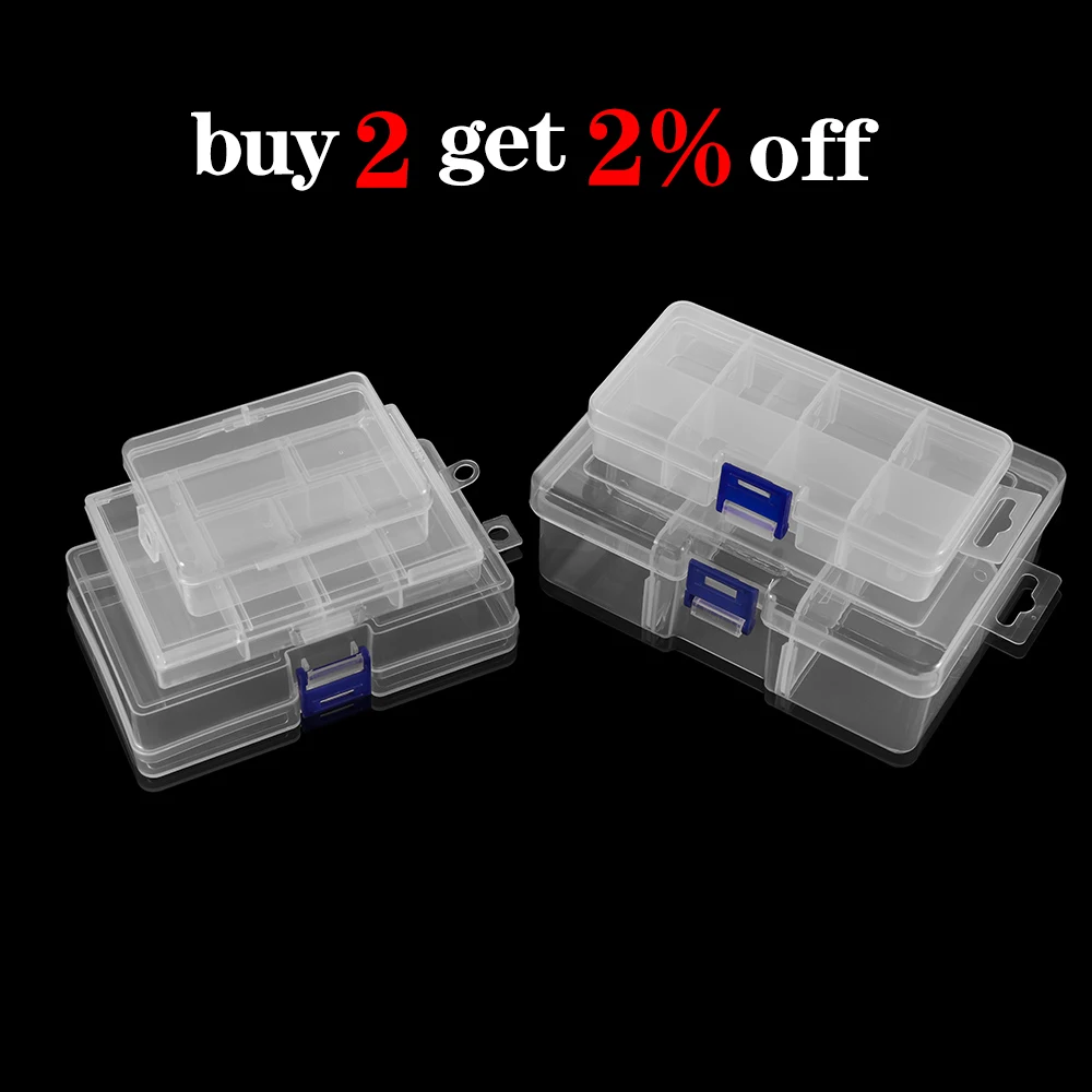 Multi Style Round Square Grids Adjustable Plastic Jewelry Box Storage Display Boxs Jewelry Accessories Storage For DIY Supplies image 2