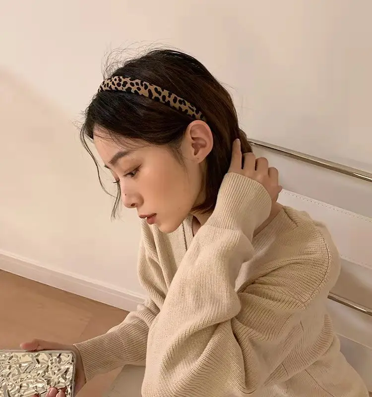 New Style Leopard Grain Hair Band Girl Goes Out Fashionable and Sweet Hair Accessories Female Face Hair Card Headwear