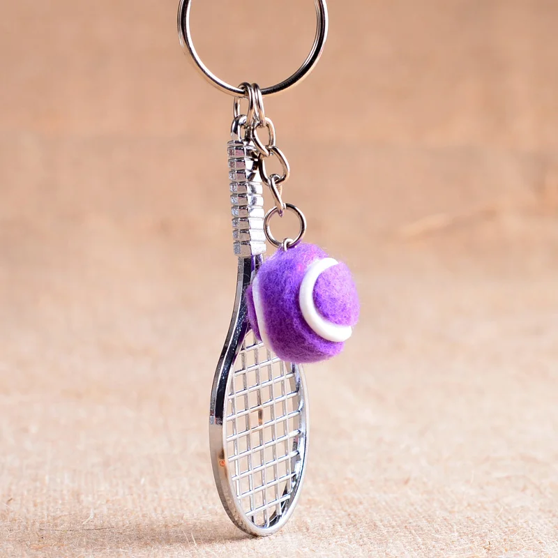 Tennis Racket Keychain - Cute Sport Mini Keychain car 6 color Pendant Keyring Sports Key Chain Who love sports Gifts 17248