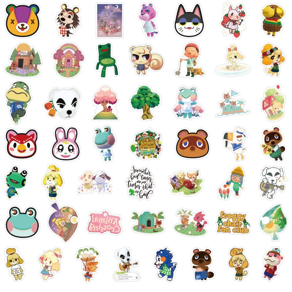 10/30/50/100pcs Cute Game Animal Crossing Graffiti Stickers Cartoon decalcomanie Scrapbook Diary Laptop Phone adesivo fai da te per bambini