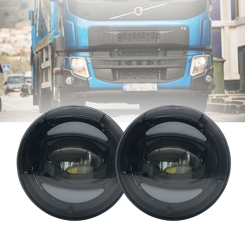 

2 PCS Car Truck Front Bumper Full LED Fog Light Lamp Round 30W LED Foglights Fit For Volvo 2018-04 VHD VNL for VHD, VNM, FE