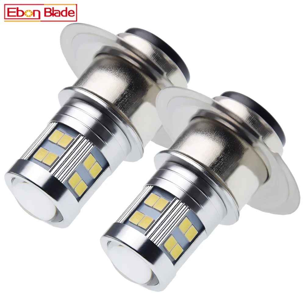 2Pcs P42D LED Motorbike Headlight Bulb 6V 12V 6 12 Volt 2835 24SMD Dual Beam Motorcycle Bike Scooter Headlamp Light White 6000K