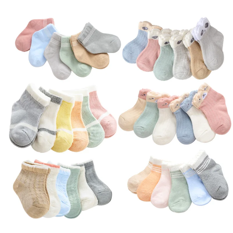 6 Pairs /lot 0 to 24M Summer Short Socks For Baby Cute Animal Newborn Infants Socks Extreme Soft Socks On Girls Boys Spring
