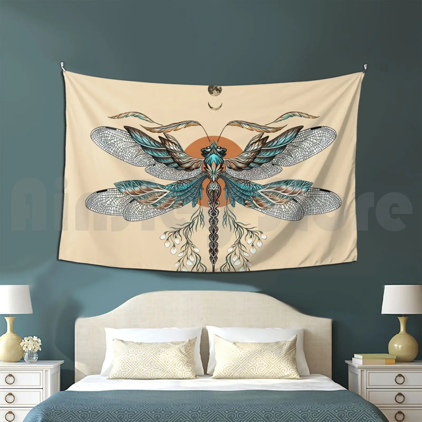 Dragon Fly Tattoo Tapestry Background Wall Hanging Dragonfly Dragon Tattoo Bug Arrow Sci Fi Geek For Men For Him