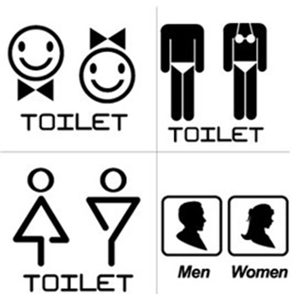 

Hotel Store Door Glass Window Sign Sticker Adhesive Service Warning Label Wc Toilet Man And Woman Sign Poster Wall Sticker