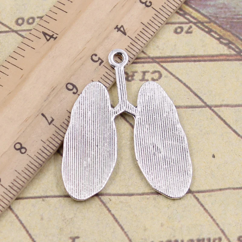 8pcs Charms Lung Respiratory System 39x30mm Tibetan Silver Color Jewelry Antique Pendants DIY Craft Handmade Making