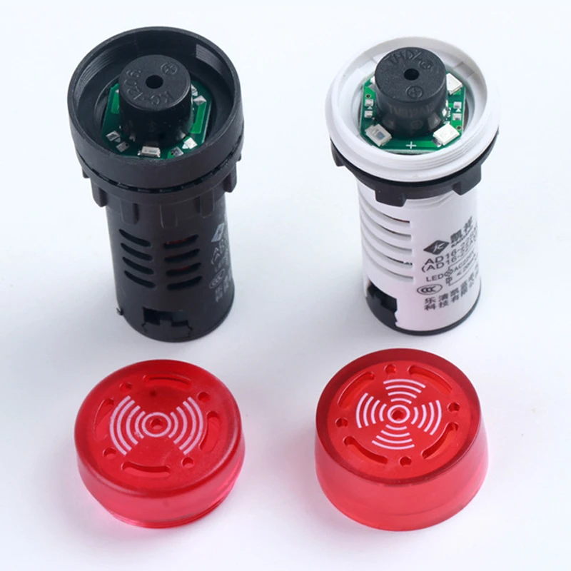 16mm/22mm LED Flash Light Red Green Yellow LED Active Buzzer Beep Indicator Switch ACDC12V ACDC24V ACDC110V ACDC220V AD16-22S