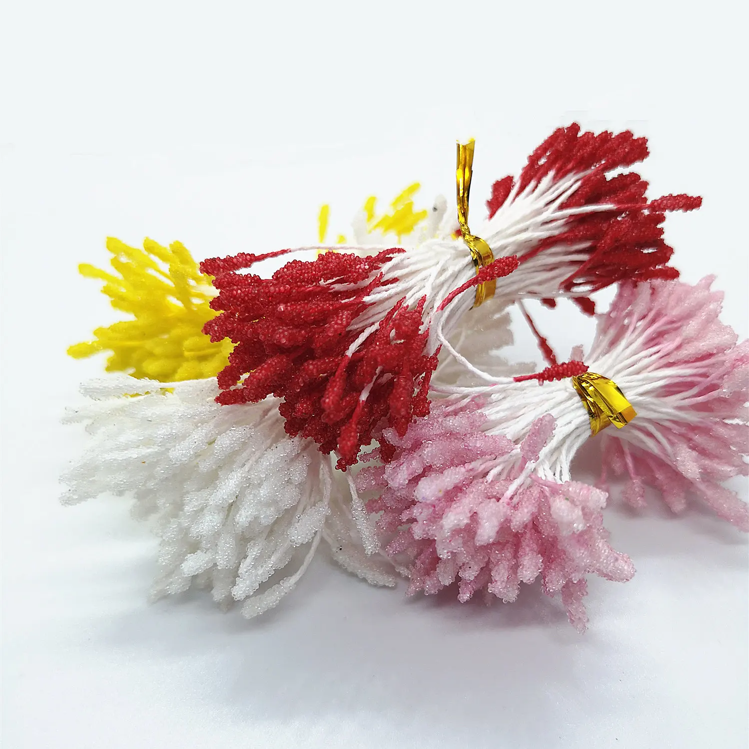 500pcs 2mm/0.078inch Mixed Double Heads DIY Artificial Mini Pearl Flower Stamen Pistil Floral Stamen For Wedding Decoration DIY