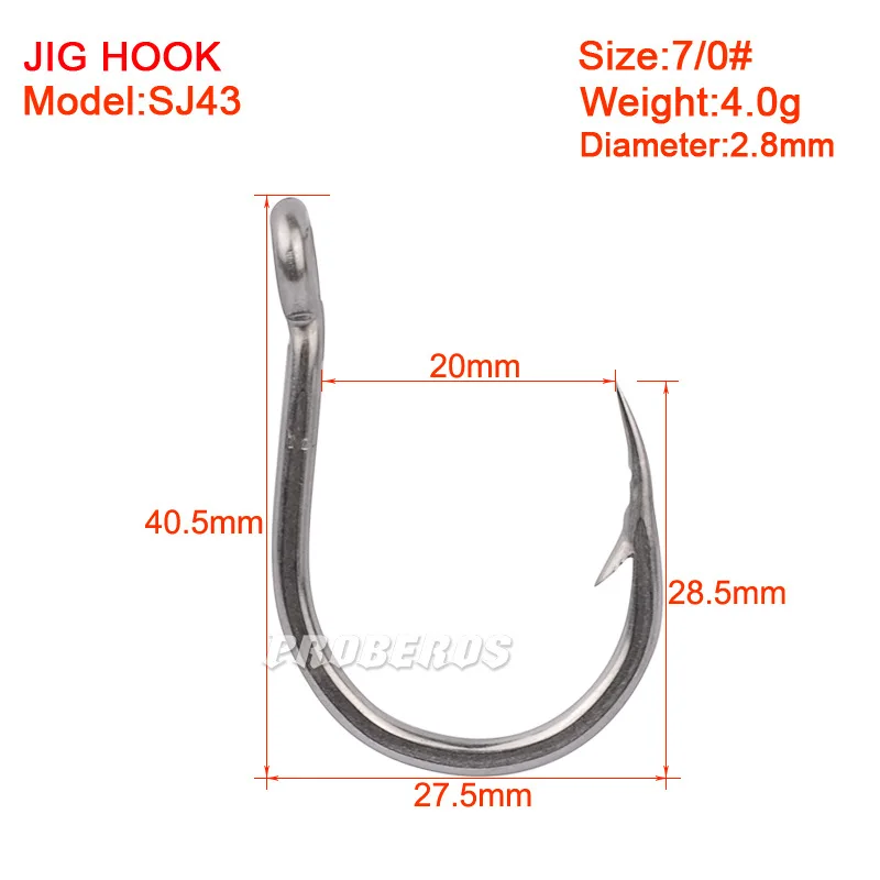 5/10Pcs Meer Angeln Edelstahl Fisch Haken Stahl Stacheldraht In Fly Haken Wurm Teich Angeln Köder Halter jig Loch Pesca – Detail 4