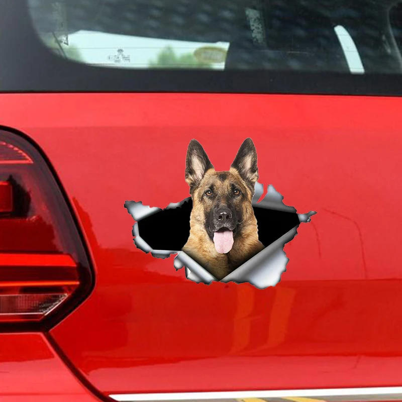 B0134 Self-adhesive 3D Decal Pet Dog German Shepherd Car Sticker Waterproof Auto Decors on Bumper Rear Window Trolly Case