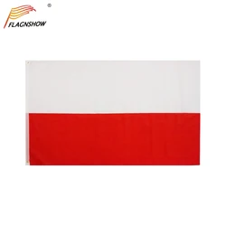 Flagnshow Poland Flag 3X5 FT Hanging Polish National Flags Polyester with Brass Grommets 3x5 Foot Flag for Decoration
