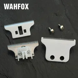 WAHFOX-cuchillas de repuesto para cortadora profesional de peluquero, cuchilla de corte en T de acero y cerámica, 8081