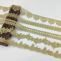 zsbszc 16 Yards Neue Goldspitze, neueste hochwertige Spitze, Cheongsam-Kleidung, Saum, Vorhang, Spitzenstoff, DIY-Zubehör JB122 JB127 – Detail 7