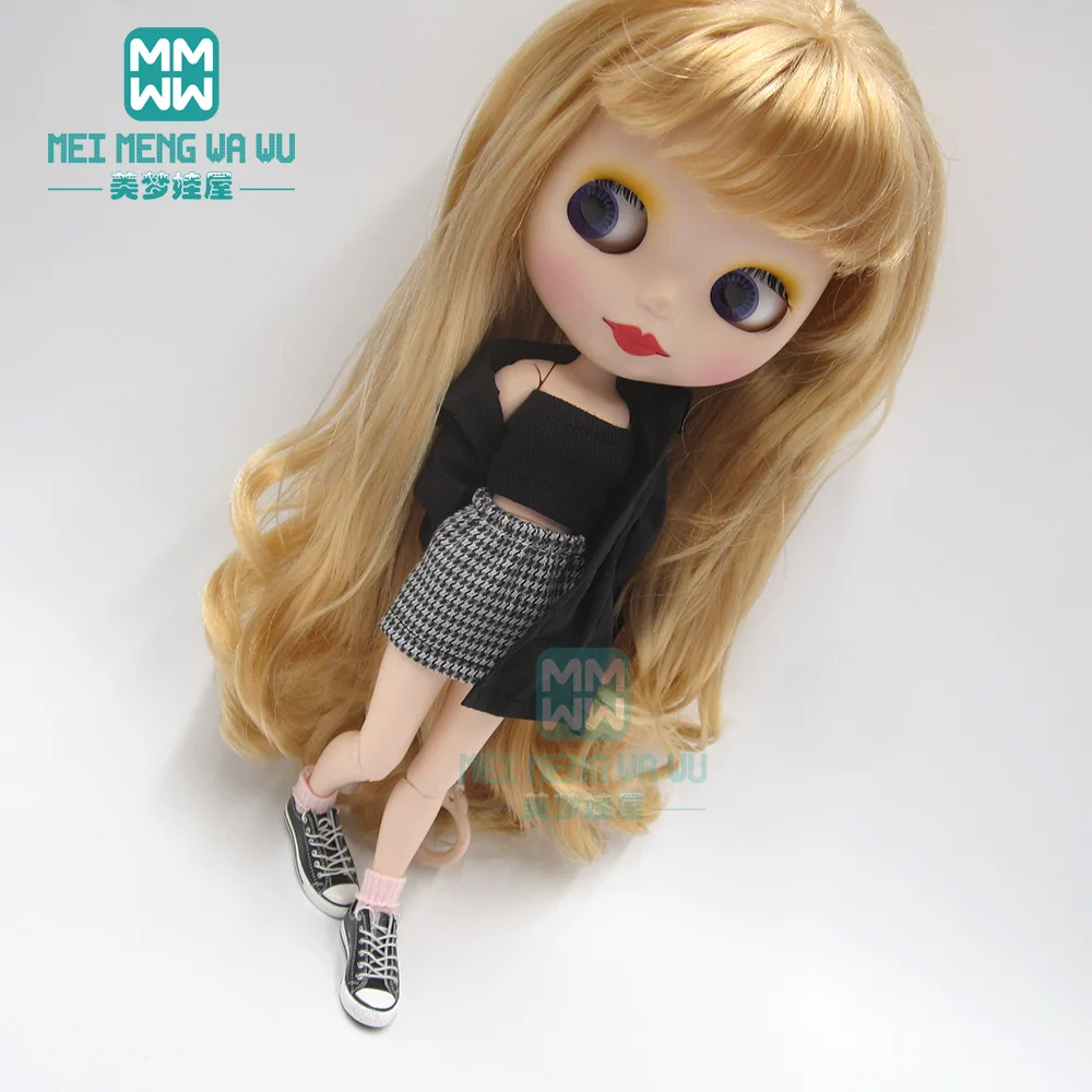 1Pcs Blythตุ๊กตาเสื้อผ้าแฟชั่นหลวมเสื้อยืด,กางเกงยีนส์,รองเท้าผ้าใบสำหรับBlyth Azone Ob24 1/6 ตุ๊กตาอุปกรณ์เสริม