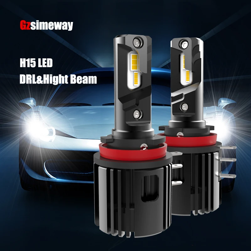 

2PCS CSP Chip H15 LED Bulb 20000lm 80W High Beam Headlight And Daytimes Running Light Stock Replacement 6000K For Audi A5 A6 Q7