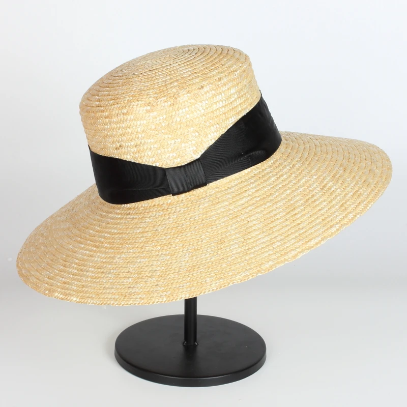 Wholesale New Fashion promotional large brim women lady summer panama straw hats