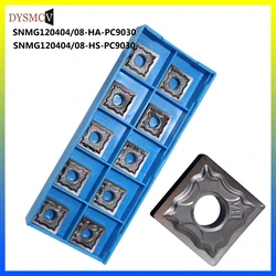 10PCS SNMG120404 SNMG120408-HS/-HA PC9030 Square Turning Knife Inserts Stainless Steel Blade Cutters Lathe External Turning Tool