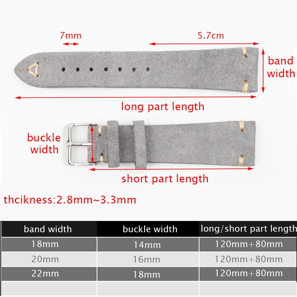 Vintage Suede Leather Watchband Brown Beige 20mm 22mm Watch Strap Retro Soft Wristband Belt For Winter