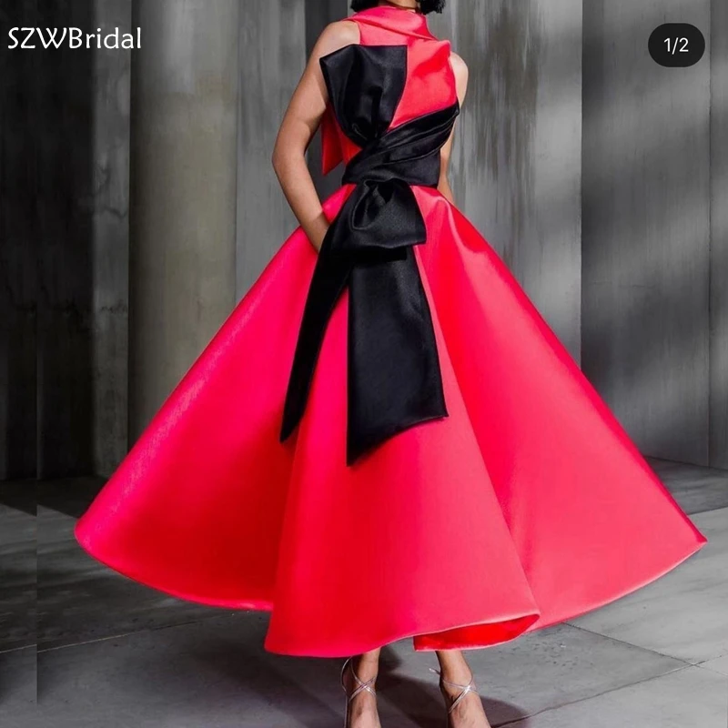 

Ever pretty Red Black Short evening dresses 2023 Suknie wieczorowe ball gown evening dress Party abiye gece elbisesi