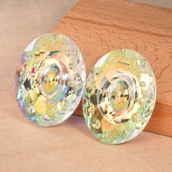 1Pc 50mm Rainbow AB Color Crystal Charms Pendants Oval Shape Lampwork Glass Prism Beads DIY Making Curtain Chandelier Hanging