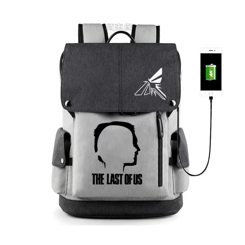 Anime The Last Of US Backpack Bag Cosplay School BookBag Laptop  USB Port Mochila Day Pack Rucksack