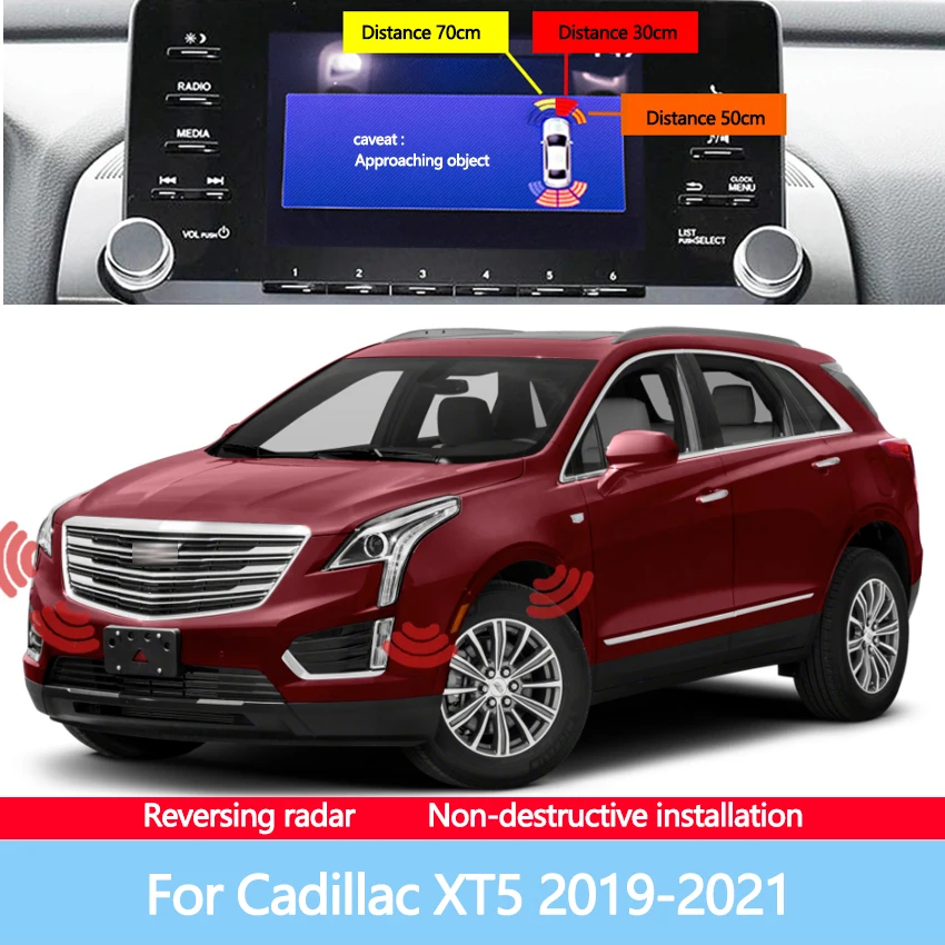 

The Front And Rear Radar Blind Spot Warning Sound Indicator Of Car Reversing Image Is Suitable For Cadillac XT5 2019-2021