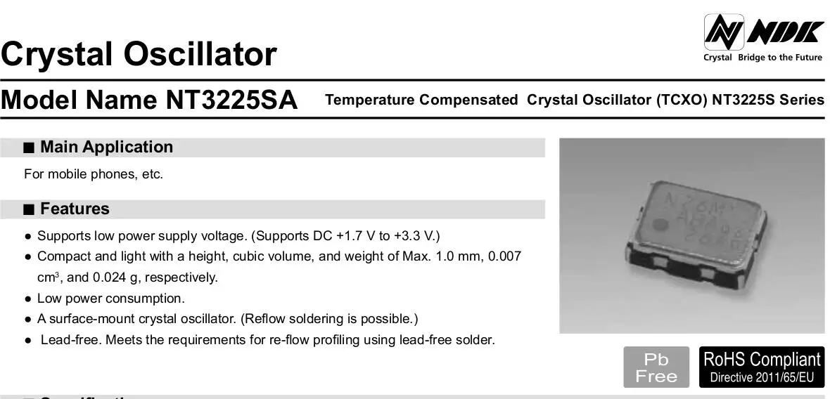 10PCS/ NDK NT3225SA 40M 40MHZ 40.000MHZ crystal oscillator TCXO temperature compensation high precision 3225