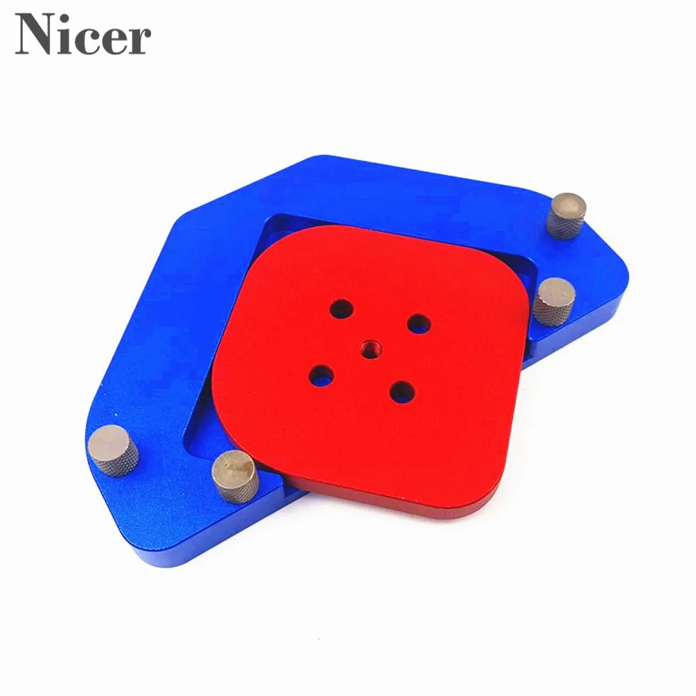KT-R2 Woodworking Circular ARC Positioning Template R Angle Circular Template Semi-Round Corner Aluminum Alloy Red Wood Tools