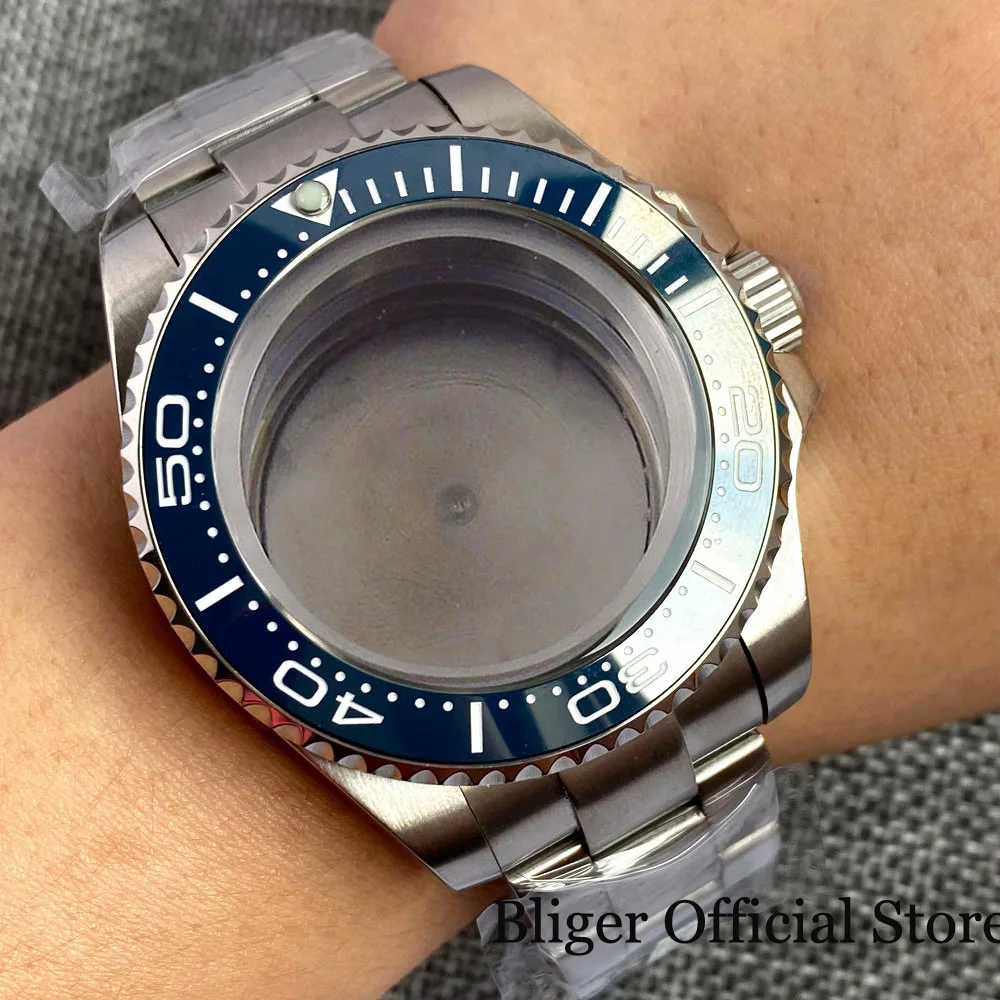 

BLIGER fit NH35A NH36A SEA 43mm Watch Case Navy Blue Insert ETA2824 PT5000 ST2130 MIYOTA8215 821A 8205 DG MINGZHU Steel Band