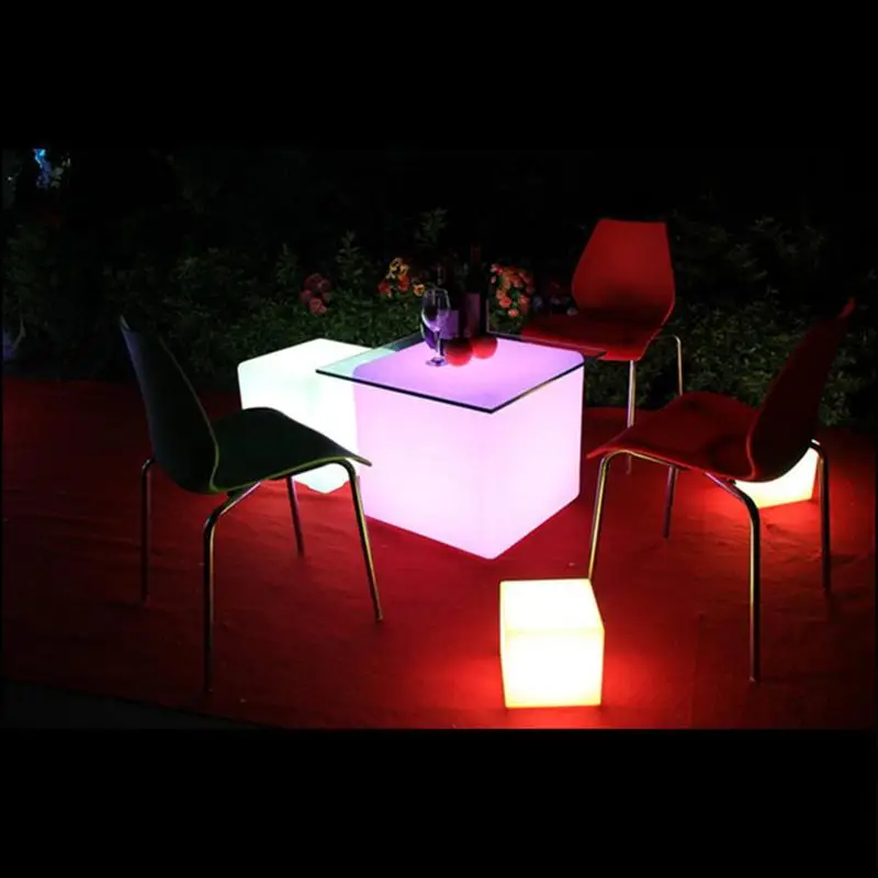Waterproof LED Lawn Lamp Cube Chair Bar Light Outdoor Lighting Party Wedding Ktv Luminous Rechargeable Stool With Remote Control