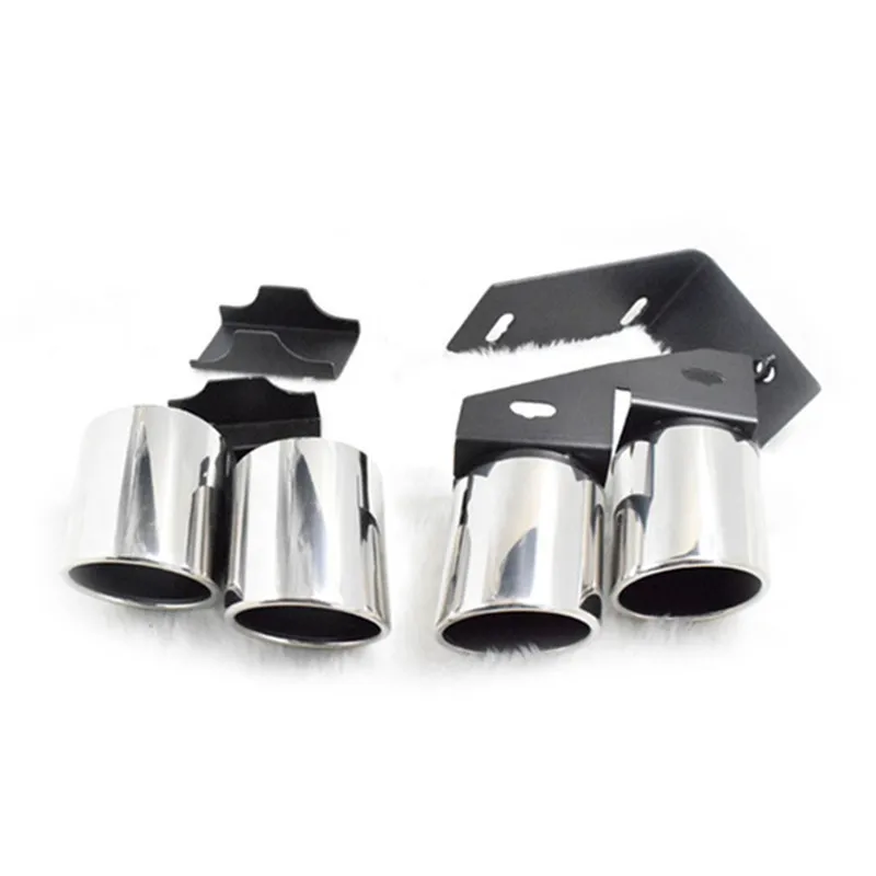 1 Pair 304 Stainless Steel Muffler Tip Exhaust Pipe Car Accessories For Audi A3 A4 Update S3 S4 Rear Tails Throat Nozzles