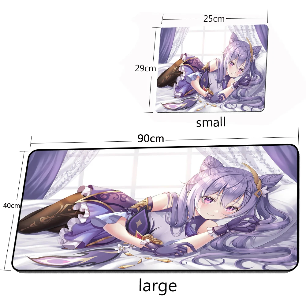 Non Slip PC Genshin Impact Mat For Pc Gaming Mousepad Keqing Gaming Mouse Wholesale Memo Pad Kawaii Mousepad