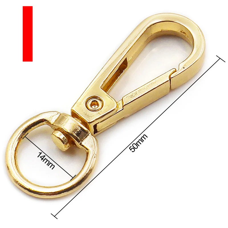 6PS Golden Metal Bag Strap Buckles Lobster Clasp Collar Carabiner Snap Hook Handbag DIY KeyChain Bag Part Accessories Snap Hooks