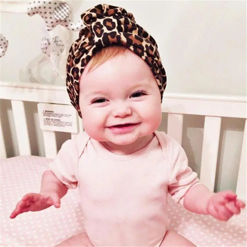 New Mother Baby Hat Cotton Leopard Print Turban Hat for Boys Girls Cap Baby Beanie Accessories