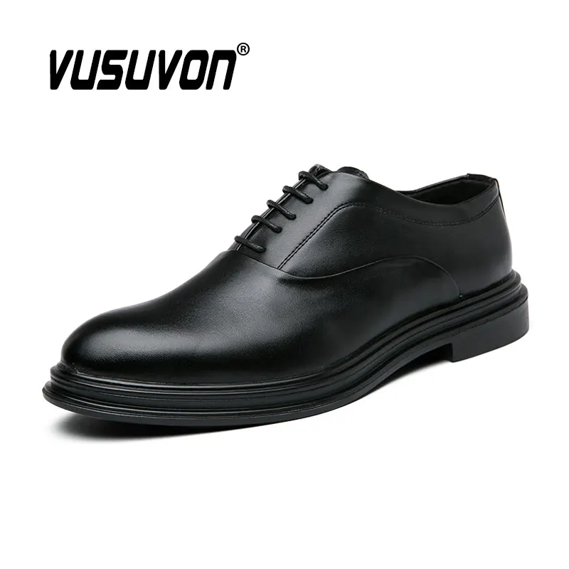 

Oxford Shoes Men Luxury Full Cowhide Handmade Gentleman Genuine Leather Lace Up Black Dress Shoes for Wedding Loafers
