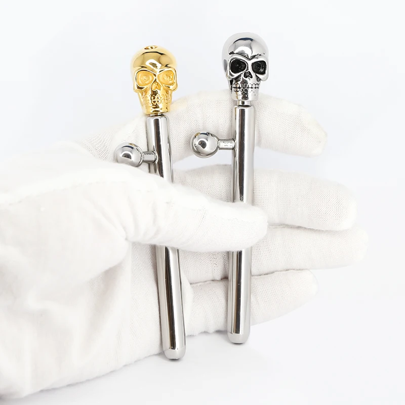 Gold Skull Urethral Sound Urethra Catheter Male Penis Plug Tube Urethral Stretcher Urethral Sound Dilator Adult Sex Toys for Men