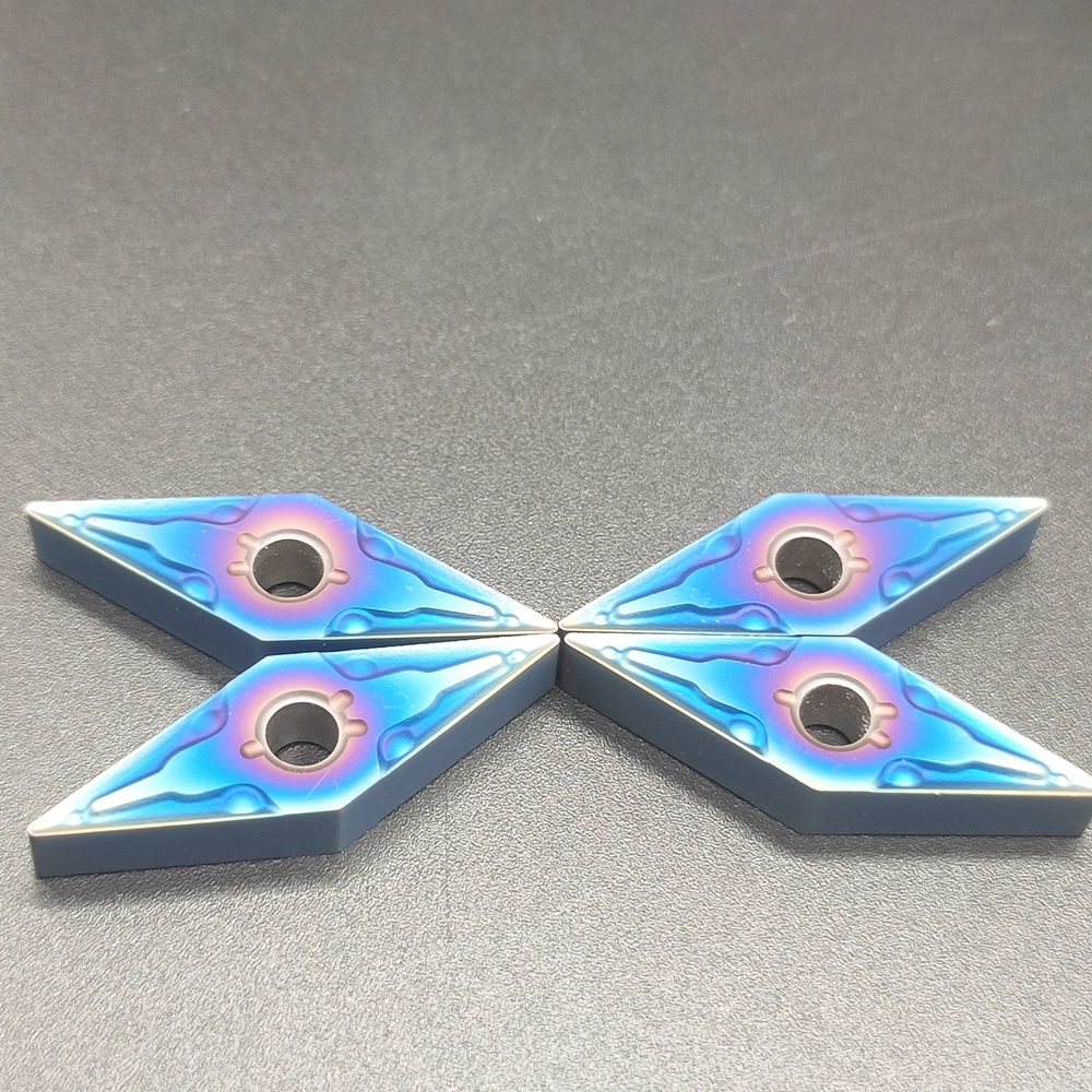 10 Buah VNMG160404 Karbida Kualitas Tinggi Alat Putar VNMG160404-LY7010 Pisau Bor CNC Seri Api Biru