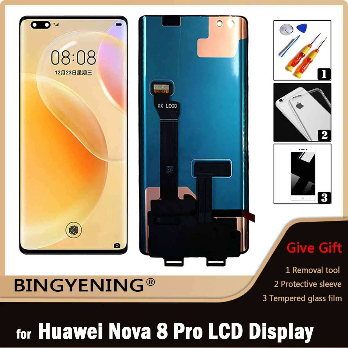 Original For Huawei Nova 8 Pro 5G LCD Display Screen Touch Digitizer Assembly For 6.72‘’ Huawei Nova 8 Pro LCD BRQ-AN00 Display