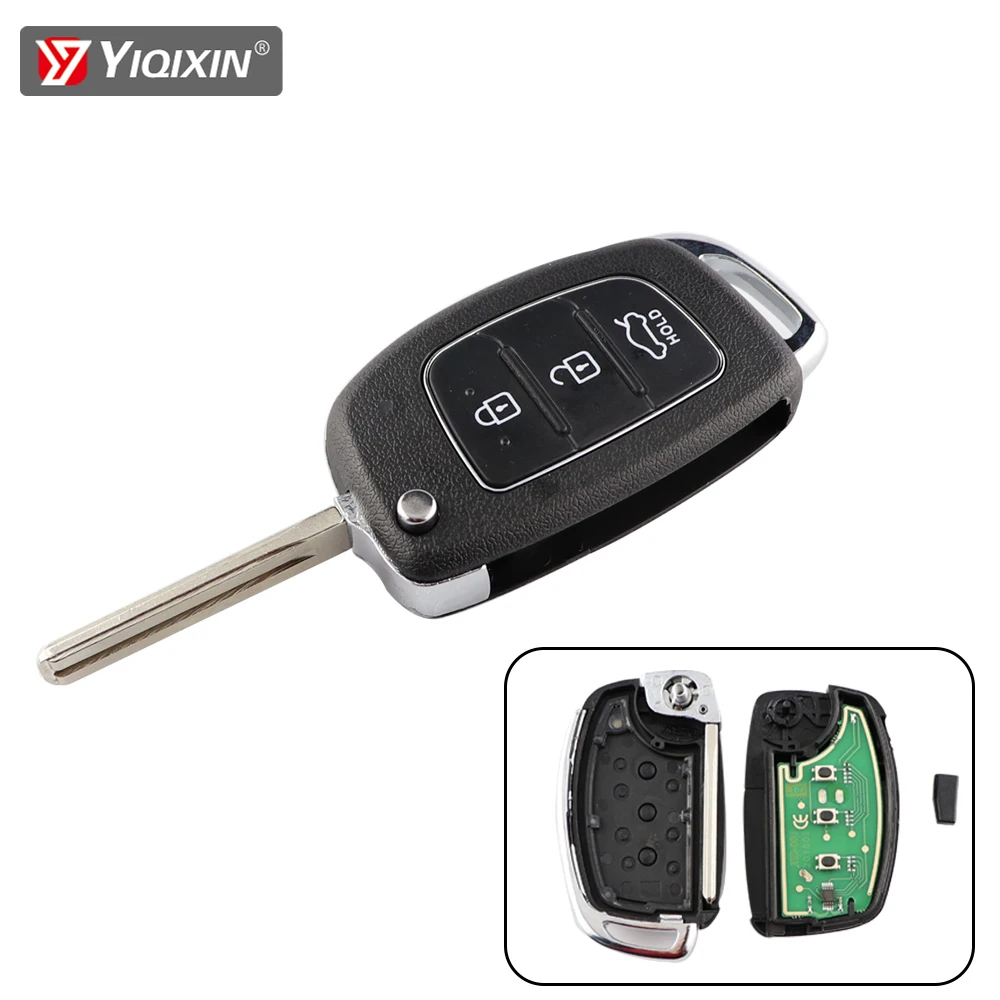 

YIQIXIN 3 Buttons Remote Key ID46 Chip For Hyundai New I30 IX35 IX25 IX45 Elantra Santa Fe Sonata TOY40 Blade Fob Control 433Mhz