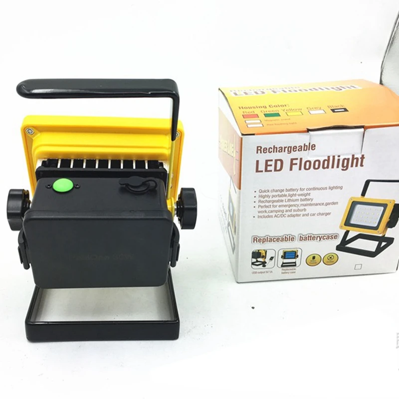 Rechargeable 20LEDs Outdoor Lighting Waterproof Floodlight Portable High light Floodlight 3*18650 Batteries Power+AC Charger