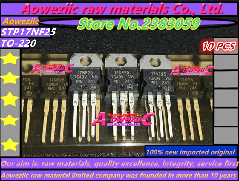 Aoweziic-transistor importado e original, STP100NF04, STP140NF55, P140NF55, STP17NF25, P17NF25, STP19NF20, 19NF20, TO-220, 100% novo