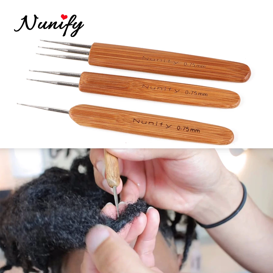 Nunify 1Pcs/Lot Dreadlock Needle Tool For Braid Craft Smooth Touch Steel Dreadlock Hooks Double Triple Needles 0.5Mm 0.75Mm