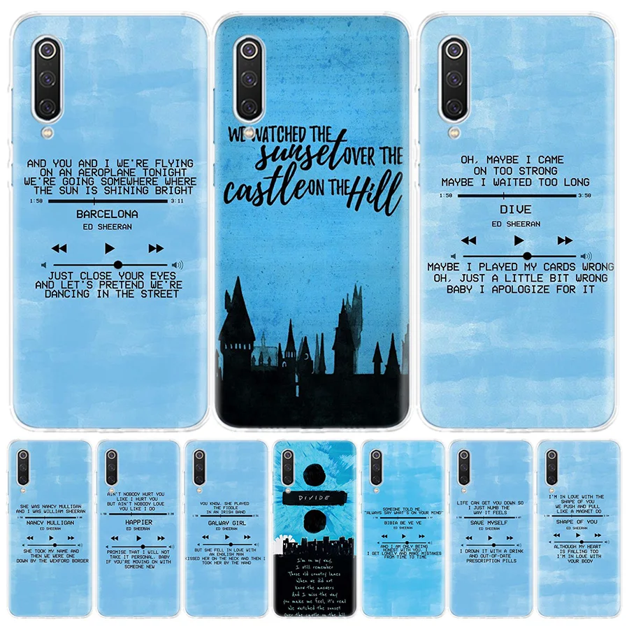 Ed Sheeran Lyrics Pictures Diy Soft Phone Case for Xiaomi Redmi Note 13 12S 12 11S 11 11T 11E 10S 10 Pro Plus 9S 9 8T 8 7 Cover 