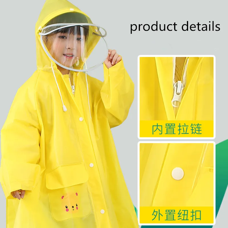 Fashion children's raincoat elementary school growth poncho go to school with schoolbags big boy baby cartoon raincoat2021