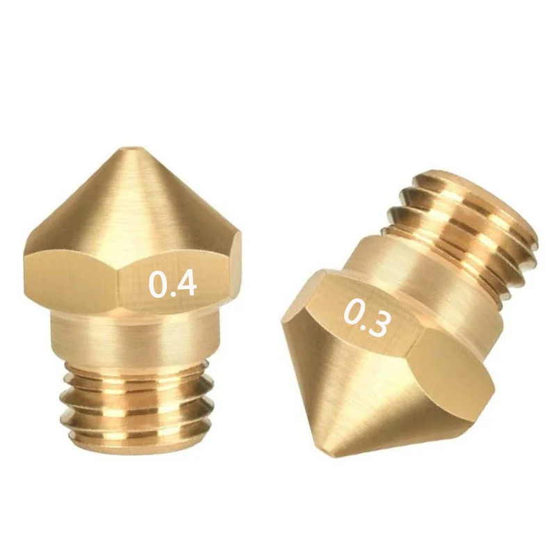 Mk10 Nozzle For 3D Printer M7 Thread Brass 0.2mm 0.3mm 0.4mm 0.5mm 0.6mm Extruder Print Head Nozzle For 1.75mm Mk10 Extruder